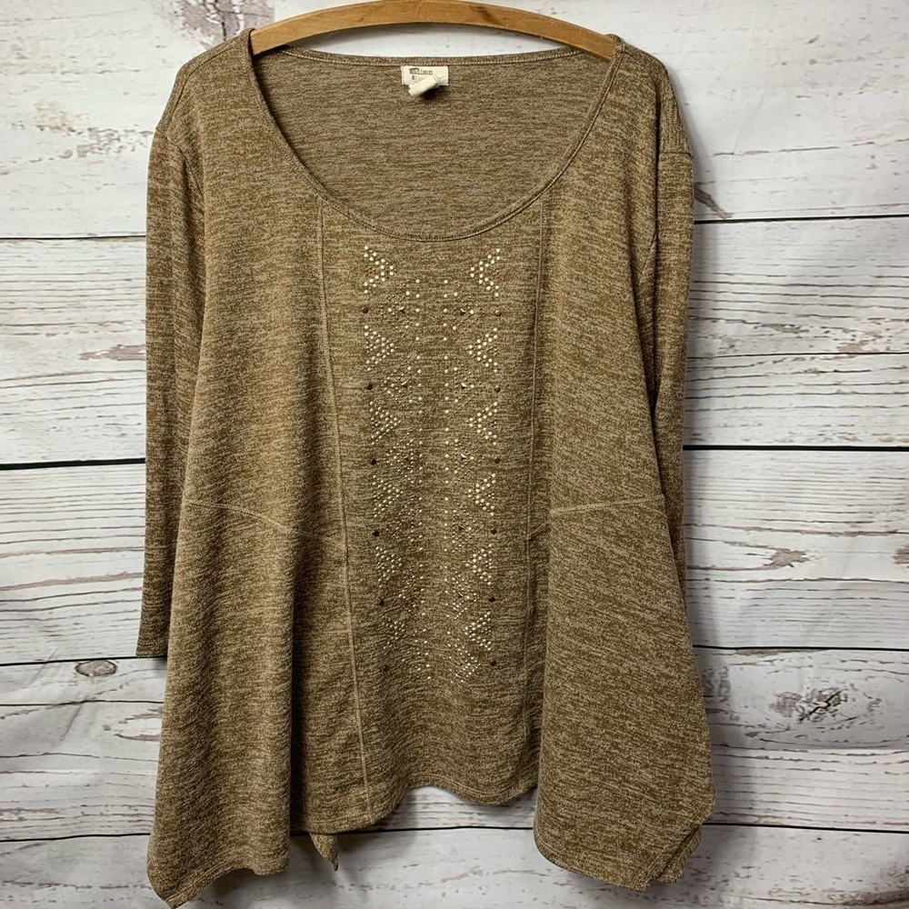 NWOT Madison & Berkeley Tan Knit Tribal Top
